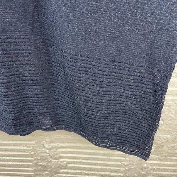 White House Black Market Asymmetric Drape Sleeve Shimmer Sweater Size M - Picture 8 of 16